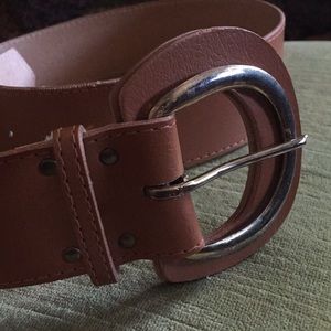 Vintage Camel Brown Wide Belt Gold Buckle